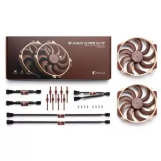 NOCTUA Lüfter NF-A14x25r-G2-PWM-Sx2-PP, 2x 140mm, braun
