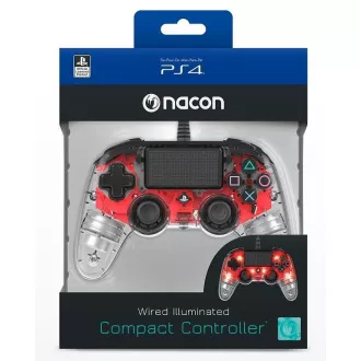 Nacon Wired Compact Controller - Controller für PlayStation 4 - transparent rot Nacon Wired Compact Controller - Controller für PlayStation 4 - transparent rot