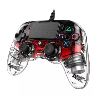 Nacon Wired Compact Controller - Controller für PlayStation 4 - transparent rot Nacon Wired Compact Controller - Controller für PlayStation 4 - transparent rot