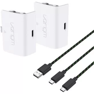 VENOM VS2872 Xbox Series S/X & One Weißes Doppel-Akkupack   3 Meter Kabel