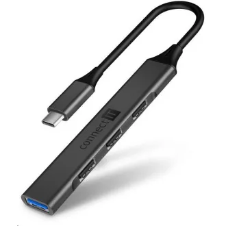 CONNECT IT USB-C Hub, (1xUSB-A 3.0, 3xUSB-A 2.0), extern, anthrazit CONNECT IT USB-C Hub, (1xUSB-A 3.0, 3xUSB-A 2.0), extern, anthrazit
