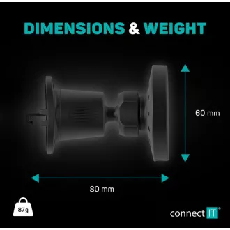 CONNECT IT InCarz MagSafe universelles magnetisches kabelloses Kfz-Ladegerät, schwarz