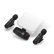 CONNECT IT Microphone ClipMic, 2x Drahtloses Lavalier-Mikrofon mit Empfänger, Lightning-Anschluss, schwarz