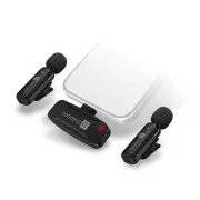 CONNECT IT Microphone ClipMic, 2x drahtloses Lavalier-Mikrofon mit Empfänger, USB-C Anschluss, schwarz