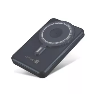 CONNECT IT Powerbank TravelCharge, MagSafe, 10000mAh, USB-C, Lightning, Grau CONNECT IT Powerbank TravelCharge, MagSafe, 10000mAh, USB-C, Lightning, Grau