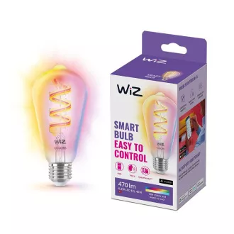 PHILIPS WiZ Wi-Fi BLE ST64 E27 6, 3 W - farbige Glühbirne, einstellbare Temperatur, dimmbar PHILIPS WiZ Wi-Fi BLE ST64 E27 6, 3 W - farbige Glühbirne, einstellbare Temperatur, dimmbar