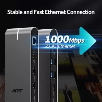ACER 15in1 USB Typ-C Universal Mini-Dock: Host-Schnittstelle: USB-C, 2x USB-A 2.0, 1x USB-A 3.2 Gen2, 1x USB-A 3.2 Gen1, 1