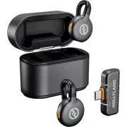 Hollyland LARK M2S Duo Drahtloses Lavalier-Mikrofon mit USB-C-Stecker (Duo, Space Grau)