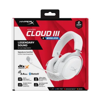 HyperX Cloud III S Kabelloses weißes Gaming-Headset HyperX Cloud III S Kabelloses weißes Gaming-Headset