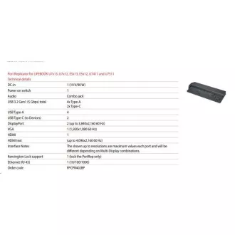 FUJITSU DOCK AC 90W U7313 U7413 U7613 - 4xUSB 2xUSBC 2xDP 1xHDMI VGA RJ45-ohne Kabel FUJITSU DOCK AC 90W U7313 U7413 U7613 - 4xUSB 2xUSBC 2xDP 1xHDMI VGA RJ45-ohne Kabel