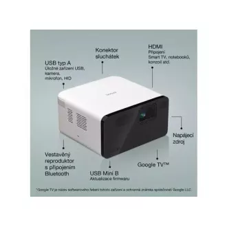 EPSON Projektor EF-21W, Full HD, Laser, 5.000.000:1, USB 2.0, HDMI, Miracast, 3,5mm Klinke, 5W Lautsprecher