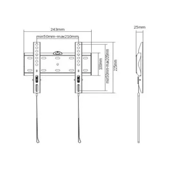 GEMBIRD TV-Halter WM-42F-01, 23"-42" (30kg), feststehend
