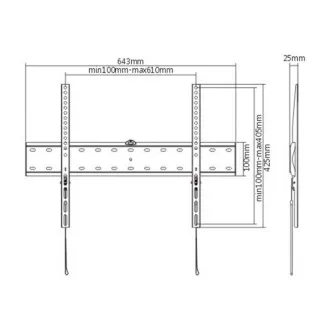 GEMBIRD TV-Halter WM-70F-01, 37"-70" (40kg), feststehend