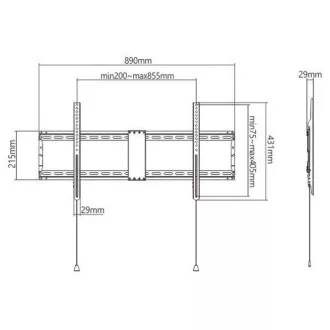GEMBIRD TV-Halter WM-90F-01, 43"-90" (70kg), feststehend GEMBIRD TV-Halter WM-90F-01, 43"-90" (70kg), feststehend