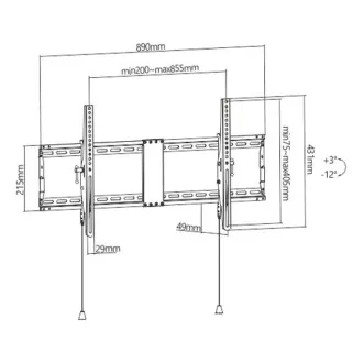 GEMBIRD TV-Halter WM-90T-01, 43"-90" (70kg), neigbar