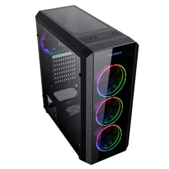 VeinX Gehäuse Mars MAR01A Mid Tower, ohne Netzteil, 3xUSB, transparente Seitenwand, 4xARGB Lüfter 120mm, schwarz - Unverpackt