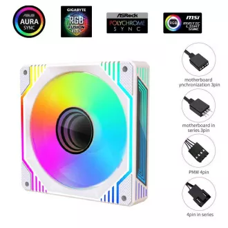 1stCOOL Lüfter AURA EVO Mirror ARGB PWM, 120mm, weiß 1stCOOL Lüfter AURA EVO Mirror ARGB PWM, 120mm, weiß