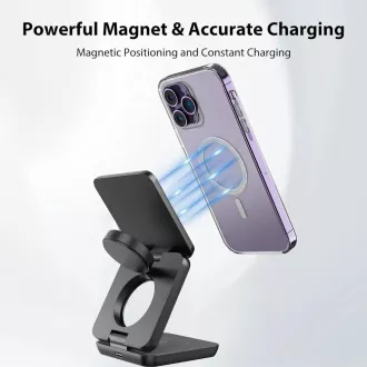 1stCOOL Kabelloses faltbares QI-Ladegerät 3in1, MagSafe, USB-C, Weiß