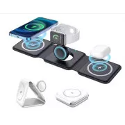 1stCOOL 3-in-1 Wireless Portable QI Ladegerät, MagSafe, USB-C, Schwarz