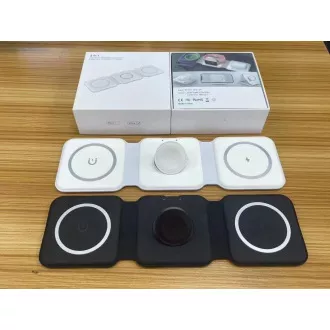 1stCOOL 3-in-1 Wireless Portable QI Ladegerät, MagSafe, USB-C, Schwarz 1stCOOL 3-in-1 Wireless Portable QI Ladegerät, MagSafe, USB-C, Schwarz