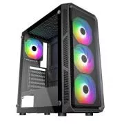 VeinX Gehäuse HERMES MESH Mid Tower, ATX, 1xUSB 3.0, 2xUSB 2.0, 4x ARGB Lüfter, ARGB Controller, schwarz