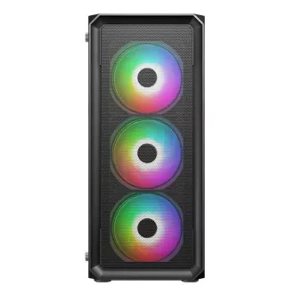 VeinX Gehäuse HERMES MESH Mid Tower, ATX, 1xUSB 3.0, 2xUSB 2.0, 4x ARGB Lüfter, ARGB Controller, schwarz