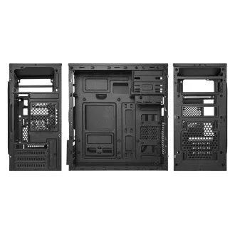 VeinX Gehäuse Chant CH25M Micro Tower, ohne Netzteil, 1x USB-C, 2x USB3.0, 1x USB2.0, schwarz