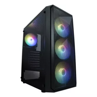 VeinX Gehäuse ME19A Mid Tower, ohne Netzteil, 1x USB3.0, 1x USB2.0, 4x 120mm ARGB Lüfter, 1x ARGB Controller, schwarz VeinX Gehäuse ME19A Mid Tower, ohne Netzteil, 1x USB3.0, 1x USB2.0, 4x 120mm ARGB Lüfter, 1x ARGB Controller, schwarz