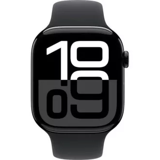 Apple Watch Series 10 GPS 42mm Jet Black Aluminium Gehäuse mit schwarzem Sportband - S/M Apple Watch Series 10 GPS 42mm Jet Black Aluminium Gehäuse mit schwarzem Sportband - S/M
