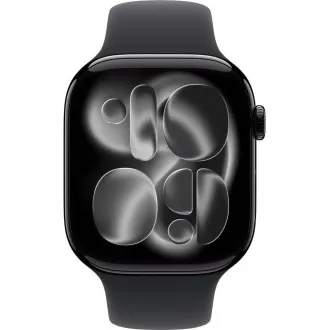 Apple Watch Series 11 GPS 42mm Jet Black Aluminium Gehäuse mit schwarzem Sportband - S/M Apple Watch Series 11 GPS 42mm Jet Black Aluminium Gehäuse mit schwarzem Sportband - S/M