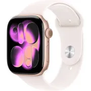 Apple Watch Series 11 GPS 46mm Rose Gold Aluminium Gehäuse mit Light Blush Sport Band - S/M