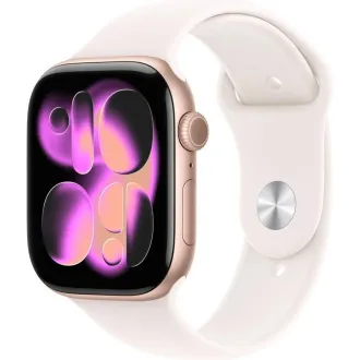 Apple Watch Series 11 GPS 46mm Rose Gold Aluminium Gehäuse mit Light Blush Sport Band - S/M Apple Watch Series 11 GPS 46mm Rose Gold Aluminium Gehäuse mit Light Blush Sport Band - S/M
