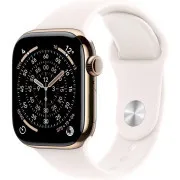 Apple Watch Series 11 GPS   Cellular 42mm Gold Titanium Gehäuse mit Light Blush Sport Band - S/M