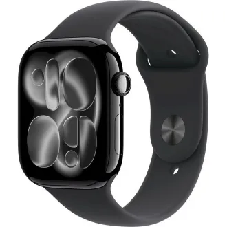 Apple Watch Series 11 GPS Cellular 46mm Jet Black Aluminium Gehäuse mit schwarzem Sportband - M/L Apple Watch Series 11 GPS Cellular 46mm Jet Black Aluminium Gehäuse mit schwarzem Sportband - M/L