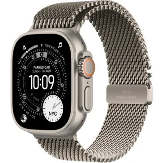 Apple Watch Ultra 3 GPS Cellular 49mm Natural Titanium Gehäuse mit Natural Titanium Milanese Loop - groß Apple Watch Ultra 3 GPS Cellular 49mm Natural Titanium Gehäuse mit Natural Titanium Milanese Loop - groß