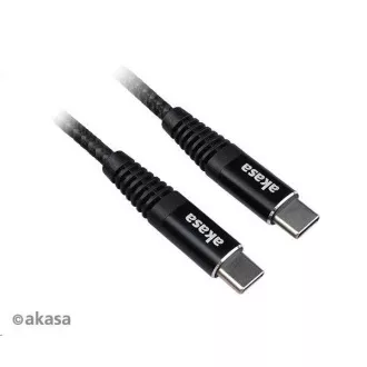 AKASA Typ-C auf Typ-C Stromkabel, 100W, 1m, schwarz