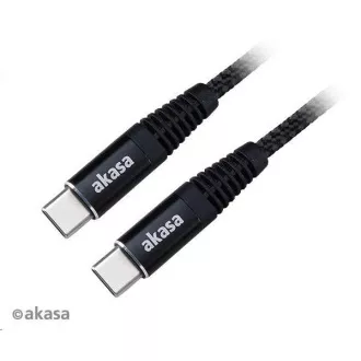 AKASA Typ-C auf Typ-C Stromkabel, 100W, 1m, schwarz