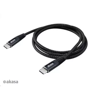 AKASA Typ-C auf Typ-C Stromkabel, 100W, 1m, schwarz