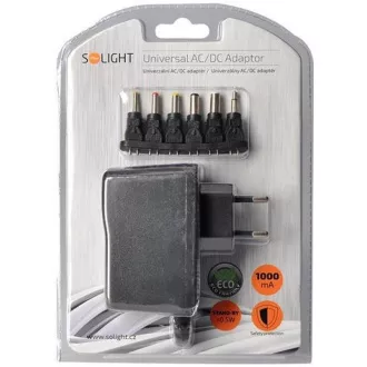 Solight Universal-Netzteil 1000mA, stabilisiert, austauschbare Stecker Solight Universal-Netzteil 1000mA, stabilisiert, austauschbare Stecker