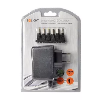 Solight Universal-Netzteil 1000mA, stabilisiert, austauschbare Stecker Solight Universal-Netzteil 1000mA, stabilisiert, austauschbare Stecker