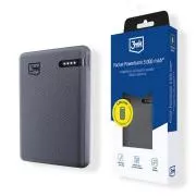 3mk Taschen-Powerbank 5, 000mAh 12W USB 1C Grau für Universal