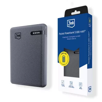 3mk Taschen-Powerbank 5, 000mAh 12W USB 1C Grau für Universal 3mk Taschen-Powerbank 5, 000mAh 12W USB 1C Grau für Universal
