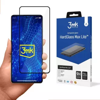 3mk gehärtetes Glas HardGlass Max Lite Schwarz für Redmi Note 12 Pro / Note 12 Pro