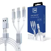 3mk Ladekabel - Hyper Cable 3in1 A/C zu C/Micro/Lightning 1.5m, weiß
