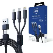 3mk Ladekabel - Hyper Cable 3in1 A/C zu C/Micro/Lightning 1.5m, schwarz