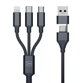 3mk Ladekabel - Hyper Cable 3in1 A/C zu C/Micro/Lightning 1.5m, schwarz