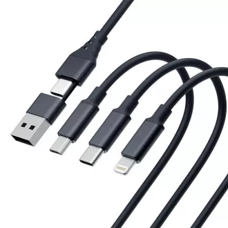 3mk Ladekabel - Hyper Cable 3in1 A/C zu C/Micro/Lightning 1.5m, schwarz