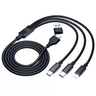 3mk Ladekabel - Hyper Cable 3in1 A/C zu C/Micro/Lightning 1.5m, schwarz