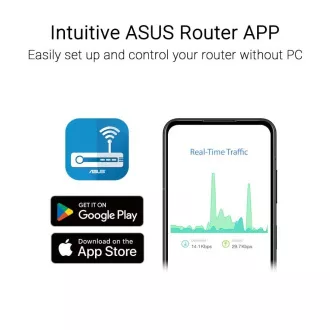 ASUS RT-AX52 Pro (AX3000) Router, Dual Band WiFi 6, erweiterbarer Router