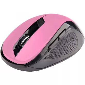 C-TECH Maus WLM-02, schwarz-pink, kabellos, 1600DPI, 6 Tasten, USB-Nano-Empfänger